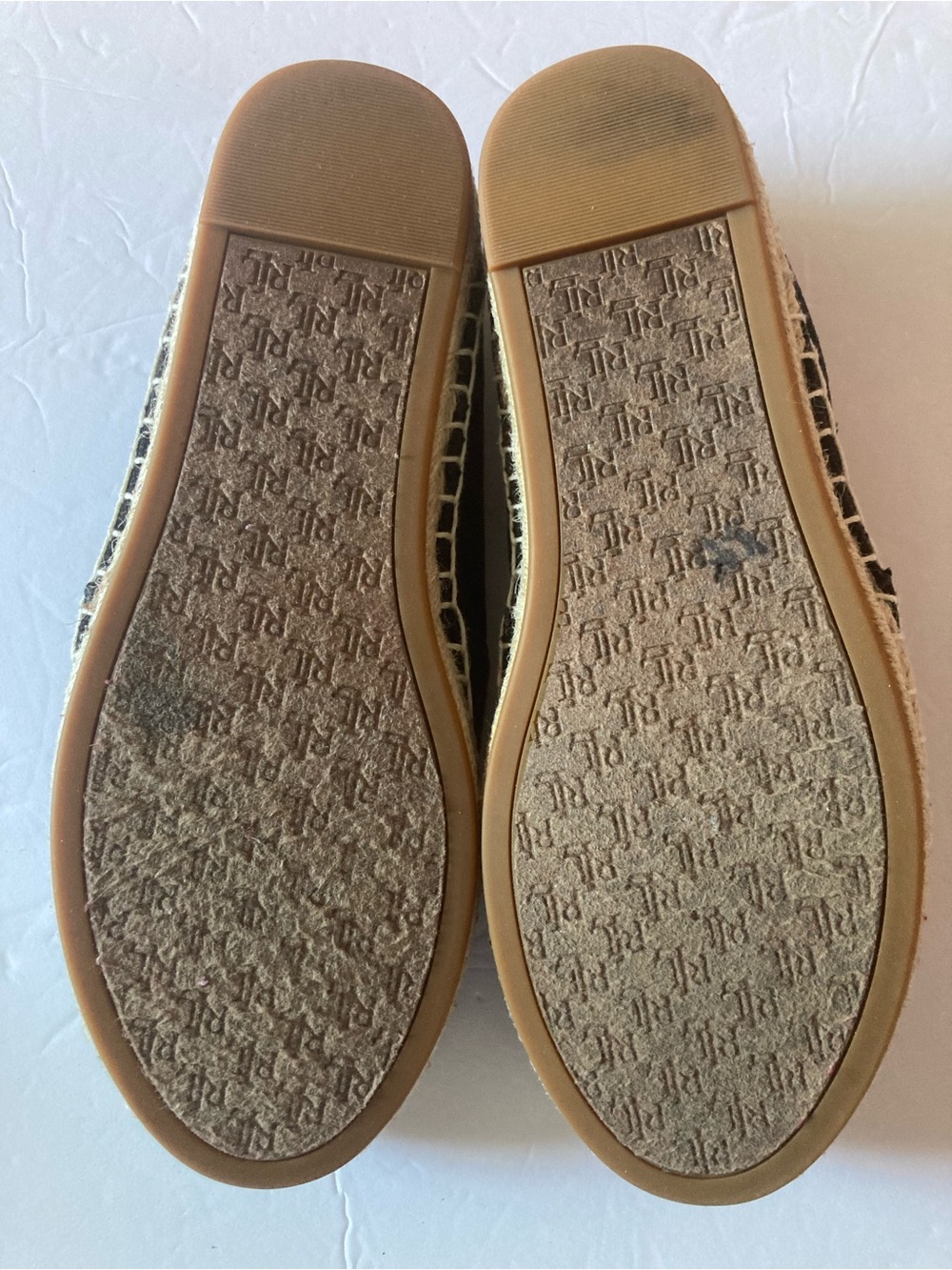 Ralph Lauren SZ 7.5 Black Espadrilles prominent white logo.Slip on flats. - Picture 7 of 9